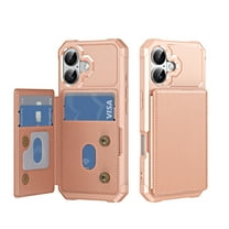 ShellTech for iPhone 17 Wallet Case with 4 Card Slots,Flip PU Leather Magnetic Closure Kickstand TPU Bumper Lightweight Slim Anti-Scratch Shockproof Protective Cover for Women Men,Rosegold