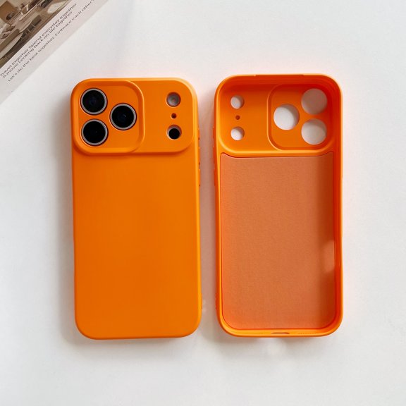 ShellTech for iPhone Air Liquid Silicone Phone Case, Cute Thin Slim Grip Soft Rubber Smooth Matte TPU Plain Solid Bright Color Shockproof Girly Simple Case with Camera Cover for Women Men,Orange