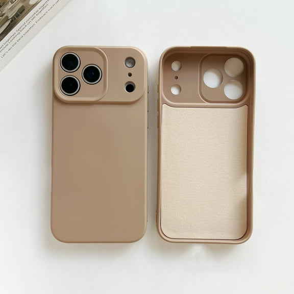 ShellTech for iPhone Air Liquid Silicone Phone Case, Cute Thin Slim Grip Soft Rubber Smooth Matte TPU Plain Solid Bright Color Shockproof Girly Simple Case with Camera Cover for Women Men,Desertgold