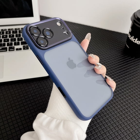 ShellTech For iPhone Air PC+TPU Hybrid Case, Anti-Scratch, Shockproof Protective, Dust/Dirt Proof, Qi Wireless Charging Frosted Translucent Cover Full Camera Lens Protection,Darkblue