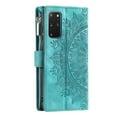 thumbnail image 1 of ShellTech presents the Samsung Galaxy S20 Plus Wallet Case Mandala Floral Embossed PU Leather Folio with Zipper Magnetic Closure,Green, 1 of 9