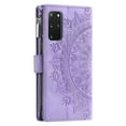 thumbnail image 1 of ShellTech presents the Samsung Galaxy S20 Plus Wallet Case Mandala Floral Embossed PU Leather Folio with Zipper Magnetic Closure,Purple, 1 of 9