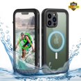 thumbnail image 1 of Magnetic Case for iPhone 13 Pro Max Waterproof Case Support Charging 360 Full Body Cover Built-in Screen Protector (6.7" Black), 1 of 14