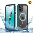 thumbnail image 1 of Shellbox Waterproof Case for iPhone 13 Pro Magnetic Case for Charging Shockproof Protective Cover with Screen Protector (6.1" Blue), 1 of 12