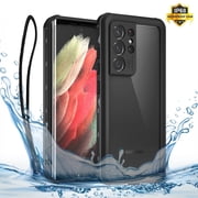 IP68 Waterproof Phone Case for Samsung Galaxy S21 Ultra with Screen Protector Anti Scratch Heavy Duty Dustproof Underwater Clear Phone Case6.8 Black