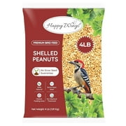 Happy Wings Shelled Peanuts Seeds Wild Bird Food - 4 Pounds I No Grow Seed I Bird seed for Wild Birds