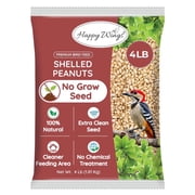 Happy Wings Shelled Peanuts Seeds Wild Bird Food - 4 Pounds I No Grow Seed I Bird seed for Wild Birds