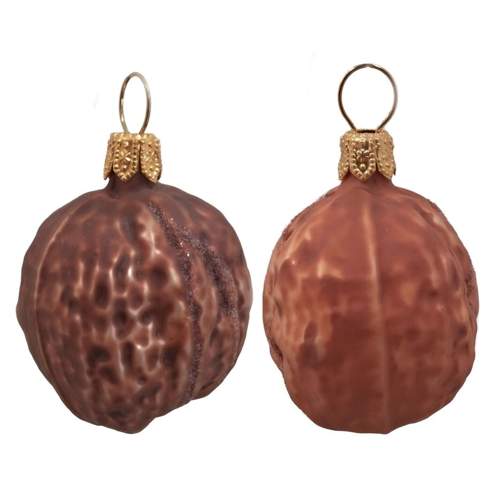 Pinnacle Peak Trading Shelled Walnuts Polish Mouth Blown Glass Christmas Ornament - Thumbnail 2