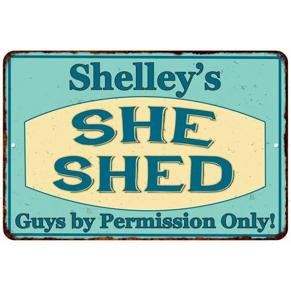 Shelley's SHE SHED Metal Sign Wall Decor Gift 8x12 108120039357