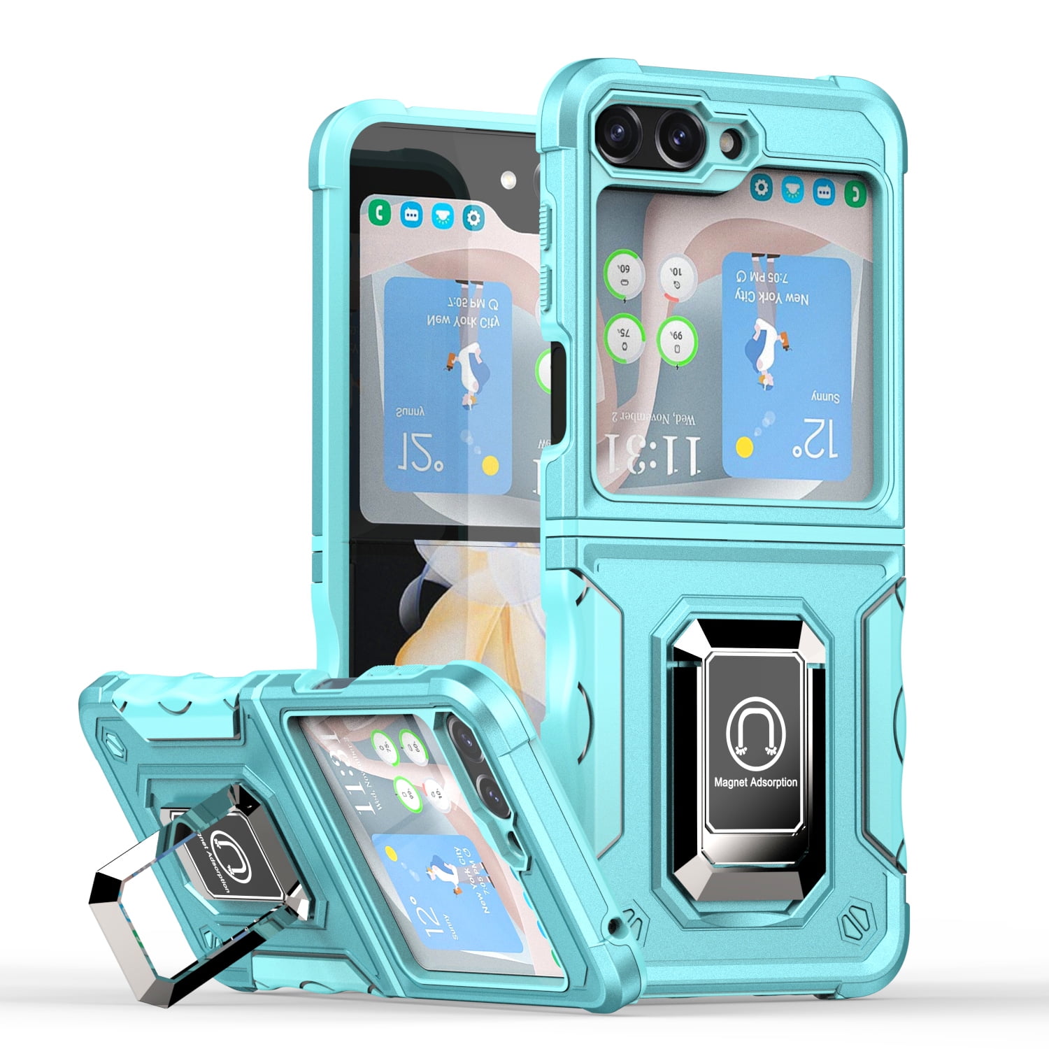 Shellify Case for Samsung Galaxy Z Flip 6, Dual Layer Armor Rugged Case ...