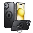 thumbnail image 1 of Shellify Clear Case for iPhone 16, Slim Anti-Scratch Shockproof Translucent Matte TPU+PC Case with Magnetic Invisible Stand,Black, 1 of 6