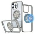 thumbnail image 1 of Shellify for iPhone 11 Pro Magnetic Case Transparent Clear Hard PC Back Rotating Ring Kickstand Anti-Yellowing Clear Compatible with Mag Safe iPhone 11 Pro Slim Fit Case,Gray, 1 of 6