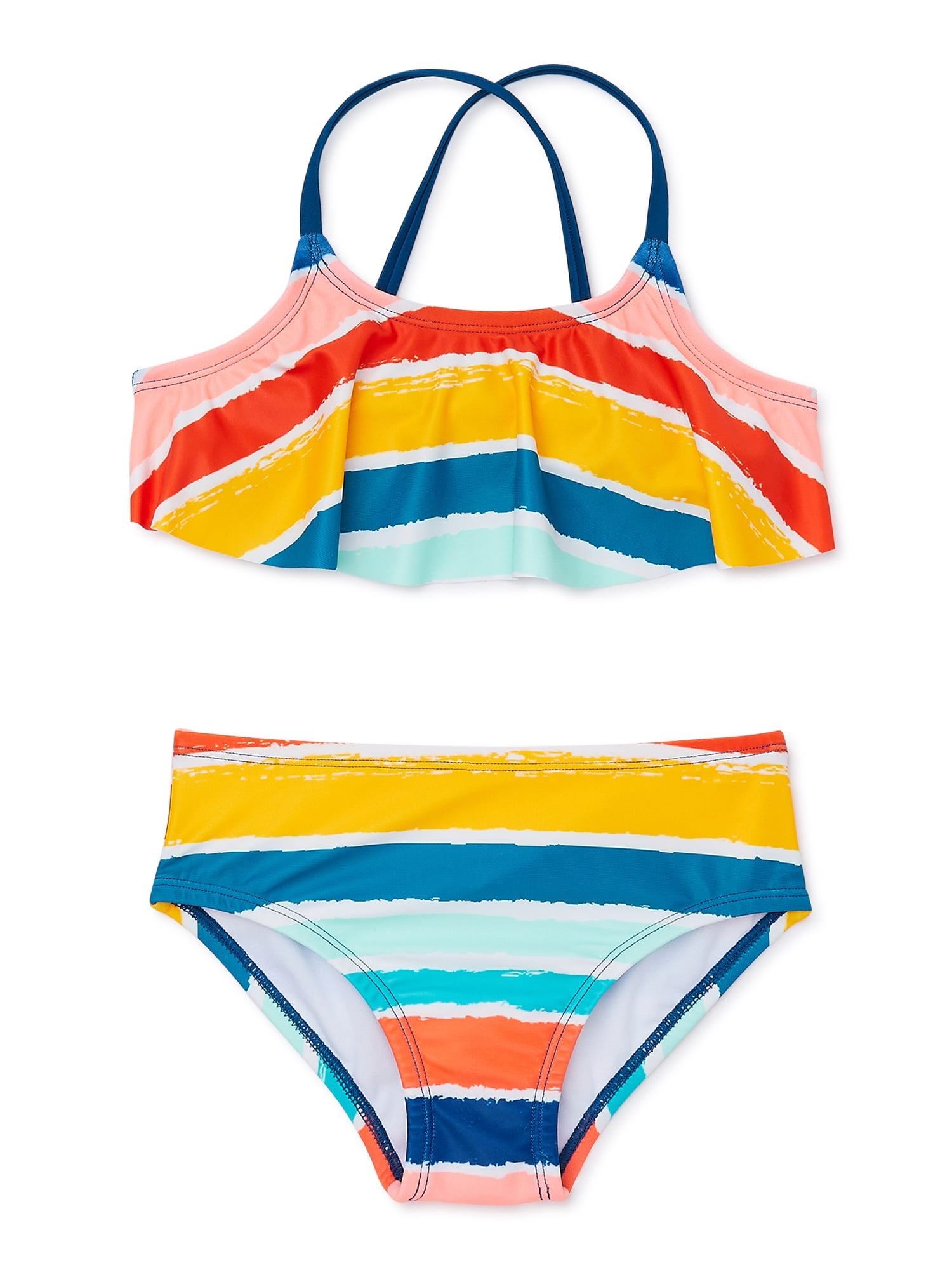 Shelloha Girls Flounce Top Bikini Swimsuit, 2-Piece, Sizes 4-16 ...