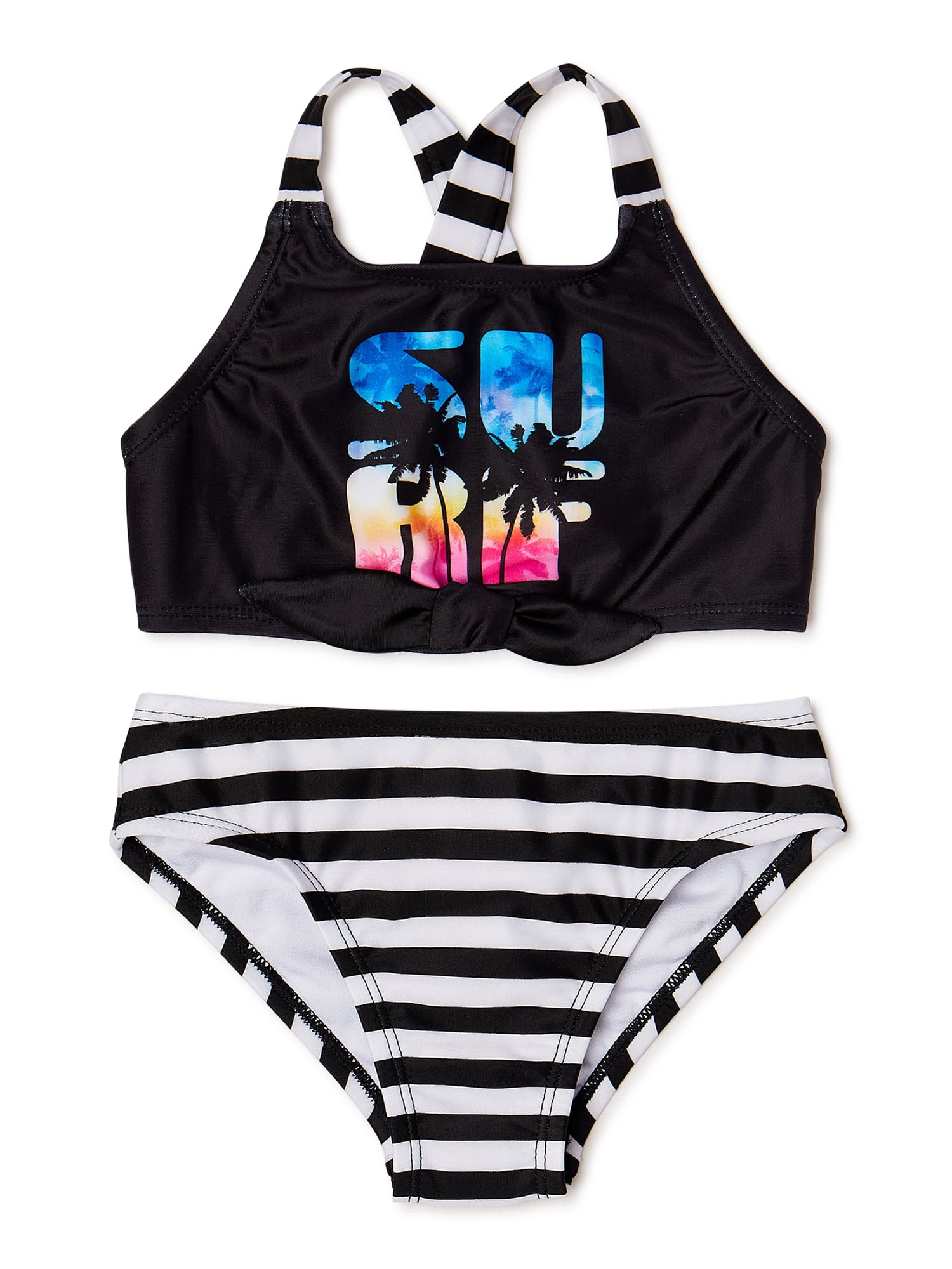 Shelloha Girls Surf Bikini Top and Bottom, UPF 50+, 2Piece Swim Set