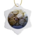 thumbnail image 1 of 3drose, Shells at the Shore - Ocean - Beach, 3 inch Snowflake Porcelain Ornament, 1 of 7