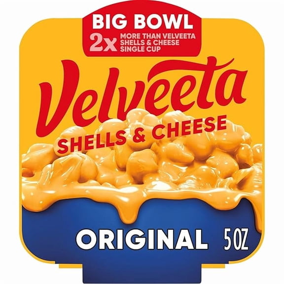 Shells & Cheese Original Shell Pasta with 2X the Creamy Shells Big Bowl Microwave Meal, 5 oz Tray