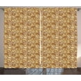 thumbnail image 1 of Ambesonne Shells Curtains 2 Panel Set, Sea Coned Starfish, 108" x 63", Pale Caramel Pale Coffee, 1 of 3