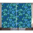 thumbnail image 1 of Ambesonne Shells Curtains 2 Panel Set, Periwinkle and Vortex, 108" x 84", Blue Violet Dark Teal, 1 of 3