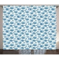 thumbnail image 1 of Ambesonne Shells Curtains 2 Panel Set, Chesnut Turban Top View, 108" x 108", Blue Pale Blue White, 1 of 3