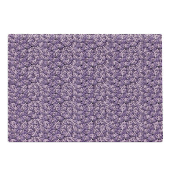 Shells Cutting Board, Ornamental Seashells Interlacing Pattern Graded Tones Print, Decorative Tempered Glass Cutting and Serving Board, Large Size, Purple and Pale Pink, by Ambesonne