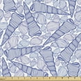 thumbnail image 1 of Shells Fabric by the Yard, Hand Drawn Aquatic Colors of Purple Auger and Florida Cone, Decorative Upholstery Fabric for Chairs & Home Accents, 5 Yards, Cobalt Blue Night Blue by Ambesonne, 1 of 4