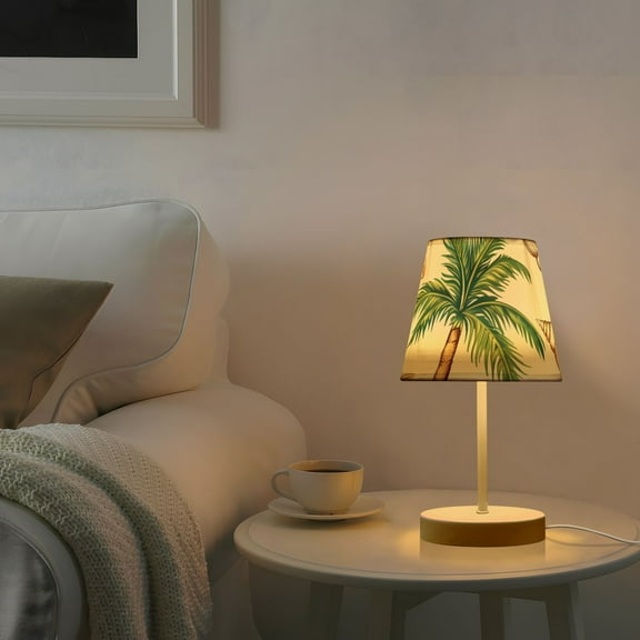 Shells Palm Trees Desk Lamp 3 Color Modes LED Table Lamp Nightstand Reading Light for Bedroom Living Room