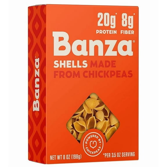 Shells Pasta from Chickpeas - Gluten Free, High Protein, and Lower Carb Protein Shells Chickpea Pasta - 8oz