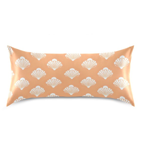 Shells Pattern Pillow Case Standard Size Silky Satin Pillow Cover for Bedroom 20x26 Inch