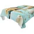 thumbnail image 1 of Shells Pattern Rectangle Tablecloth, Dust Proof Anti Wrinkle Wipeable Table Cloth Tabletop for of Dinner Kitchen Wedding Holiday Party 60"x108" Home Decor, 1 of 7
