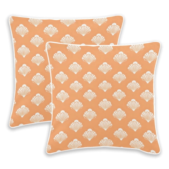 Shells Pattern Throw Pillow Covers Soft Burnout Velvet Set of 2 ...