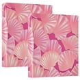 thumbnail image 1 of Shells Pink 3 Ring Binders 1.5 inch Hardcover File Folders with Interior Pockets A4 Size Organizer for School Office Hospital, 1 of 8