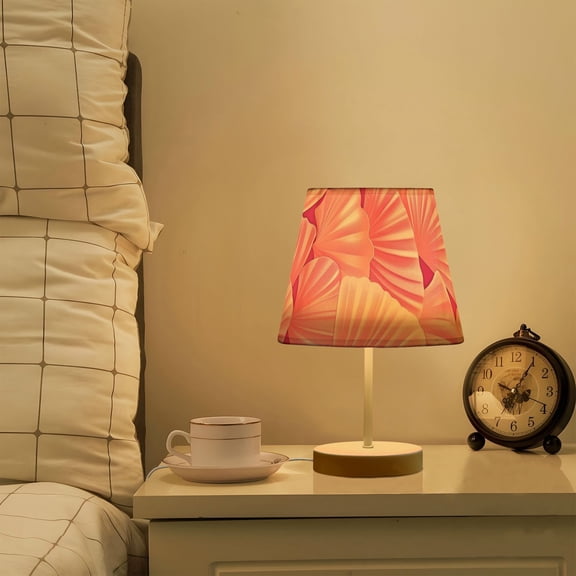 Shells Pink LED Desk Lamp Table Lamp USB Bedside Nightstand Small Lamp for Bedroom Living Room Kids Room