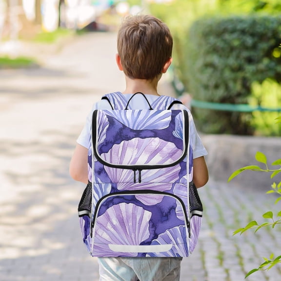 Shells Purple Backpack Big Laptop Backpack Casual Daypack Quilted Large Capacity Large Bookbags