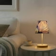 thumbnail image 1 of Shells Purple Desk Lamp 3 Color Modes LED Table Lamp Nightstand Reading Light for Bedroom Living Room, 1 of 8