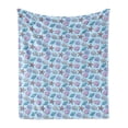 thumbnail image 1 of Shells Soft Flannel Fleece Blanket, Crustaceans Concept of Sketched and Hatched Drawn Form on Aquatic Tone Wavy Pattern, Cozy Plush for Indoor and Outdoor Use, 50" x 60", Multicolor, by Ambesonne, 1 of 5