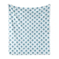 thumbnail image 1 of Shells Soft Flannel Fleece Throw Blanket, Blended Aquatic Tone Watercolored Painting of Scallop Pattern, Cozy Plush for Indoor and Outdoor Use, 70" x 90", Blue Sky Blue and White, by Ambesonne, 1 of 6