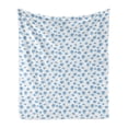 thumbnail image 1 of Shells Soft Flannel Fleece Throw Blanket, Moon Shell Inspired Vortex Shape Aquatic Watercolor Painting Design, Cozy Plush for Indoor and Outdoor Use, 50" x 70", Pale Blue White and Blue, by Ambesonne, 1 of 6