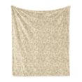 thumbnail image 1 of Shells Soft Flannel Fleece Throw Blanket, Overlapped Interlacing Pattern of Hand Drawn Scallops and Clam, Cozy Plush for Indoor and Outdoor Use, 70" x 90", Caramel Beige and Tan, by Ambesonne, 1 of 6