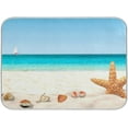 thumbnail image 1 of Shells Starfish Dish Drying Mat Seashell Sandy Beach Protector Drying Pad Absorbent Washable Pot Mat for Kitchen Counter Sink Table, 18"x24", 1 of 7