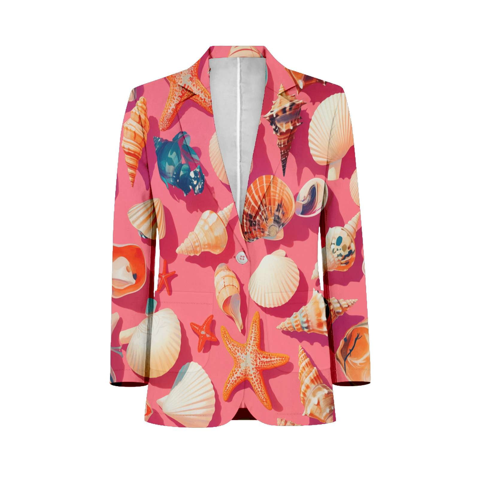 Shells Starfish Marine Pattern Customized Men's Suits full man Shawl ...