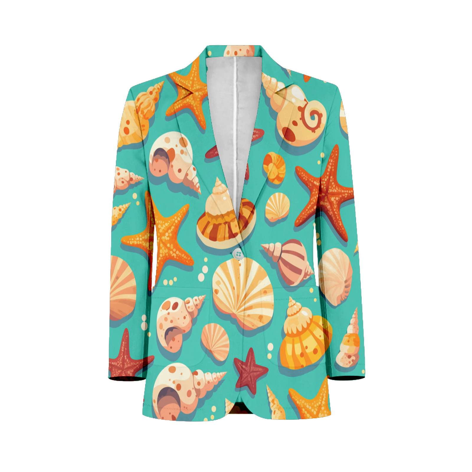 Shells Starfish Marine Pattern Customized Men's Suits full man Shawl ...