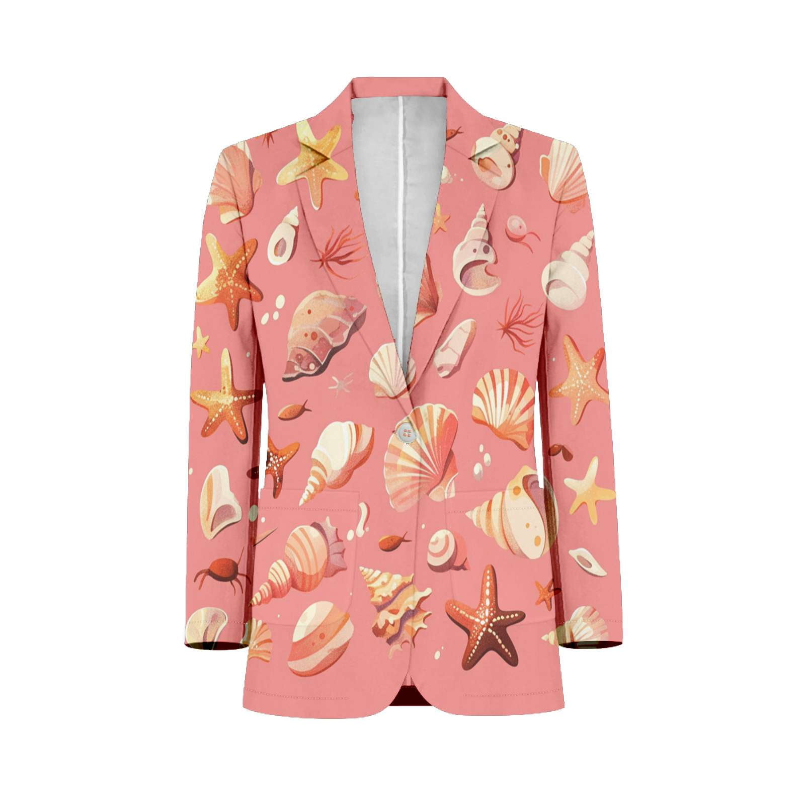 Shells Starfish Marine Pattern Customized Men's Suits full man Shawl ...