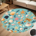 thumbnail image 1 of Shells Starfish Marine Pattern Round Carpet Living Room Bedroom Home Decoration Coffee Table Mat Lounge Rug Chair Mats, 1 of 5