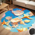 thumbnail image 1 of Shells Starfish Marine Pattern Round Carpet Living Room Bedroom Home Decoration Coffee Table Mat Lounge Rug Chair Mats, 1 of 5