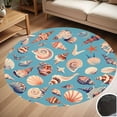 thumbnail image 1 of Shells Starfish Marine Pattern Round Carpet Living Room Bedroom Home Decoration Coffee Table Mat Lounge Rug Chair Mats, 1 of 5