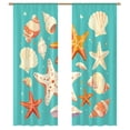 thumbnail image 1 of Shells Starfish Marine Pattern Sheer Window Curtains for Living Room Kitchen Bedroom Tulle Voile Hanging Curtain, 1 of 5
