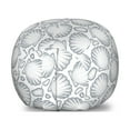 thumbnail image 1 of Shells Storage Toy Bag Chair, Pointilist Style Dotwork Outline Scallops Seashells and Tiny Sea Stones, Stuffed Animal Organizer Washable Bag, Large Size, Night Blue and White, by Ambesonne, 1 of 3