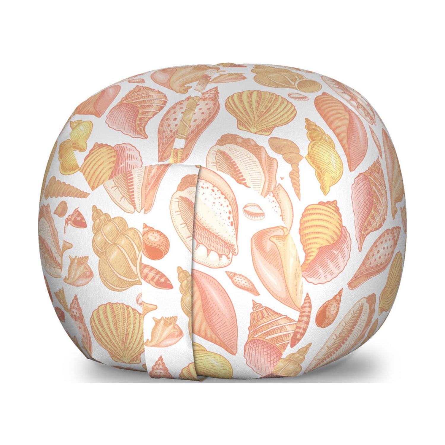 Shells Storage Toy Bag Chair, Sea Creatures and Different Forms of