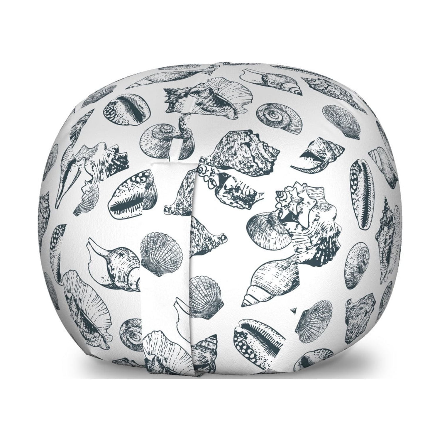 Shells Storage Toy Bag Chair, Sketched Hand Drawn Seashell Outlines ...