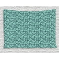 thumbnail image 1 of Shells Tapestry, Marine Concept Elements Stylized Design of Seashells and Ladder Horns Ocean, Wall Hanging for Bedroom Living Room Dorm Decor, 80W X 60L Inches, Turquoise and Teal, by Ambesonne, 1 of 2